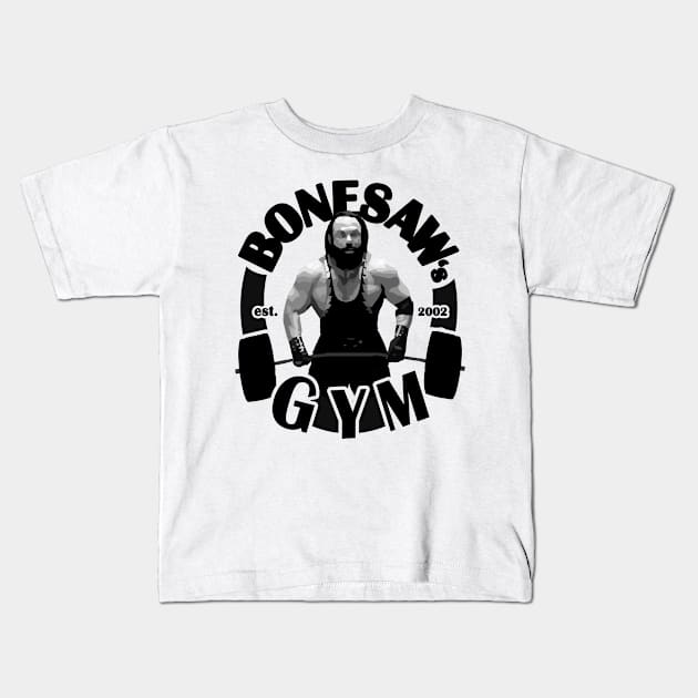 Bonesaw's Gym Kids T-Shirt by red-leaf